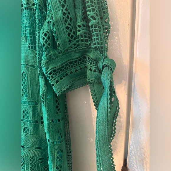 FARM Rio Green Morada Boa Guipure Lace Maxi Dress - Picture 14 of 16